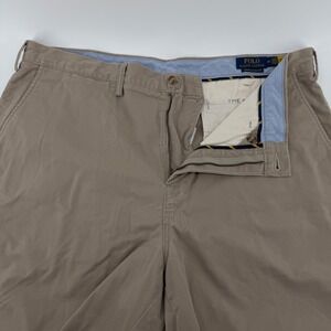 Polo Ralph Lauren Chino Shorts Mens 38 Tan Solid Stretch Classic Fit Pony Logo